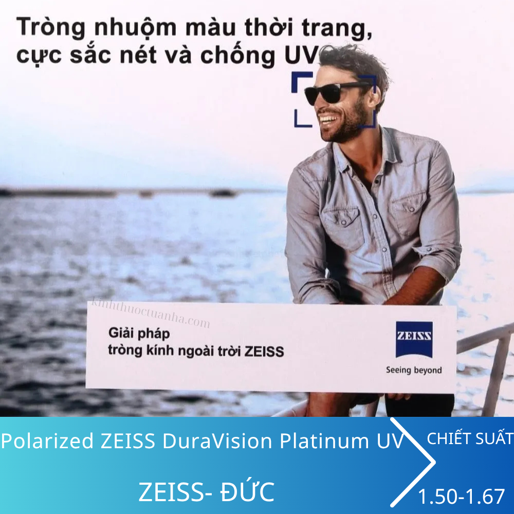 Tròng kính cận màu Polarized ZEISS DuraVision Platinum UV