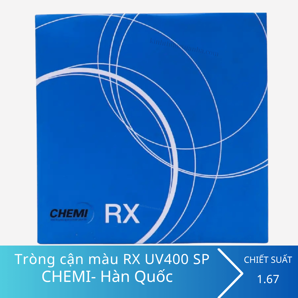 Tròng kính cận màu Chemi RX 1.67 UV400 ASP CRYSTAL U2 COATED