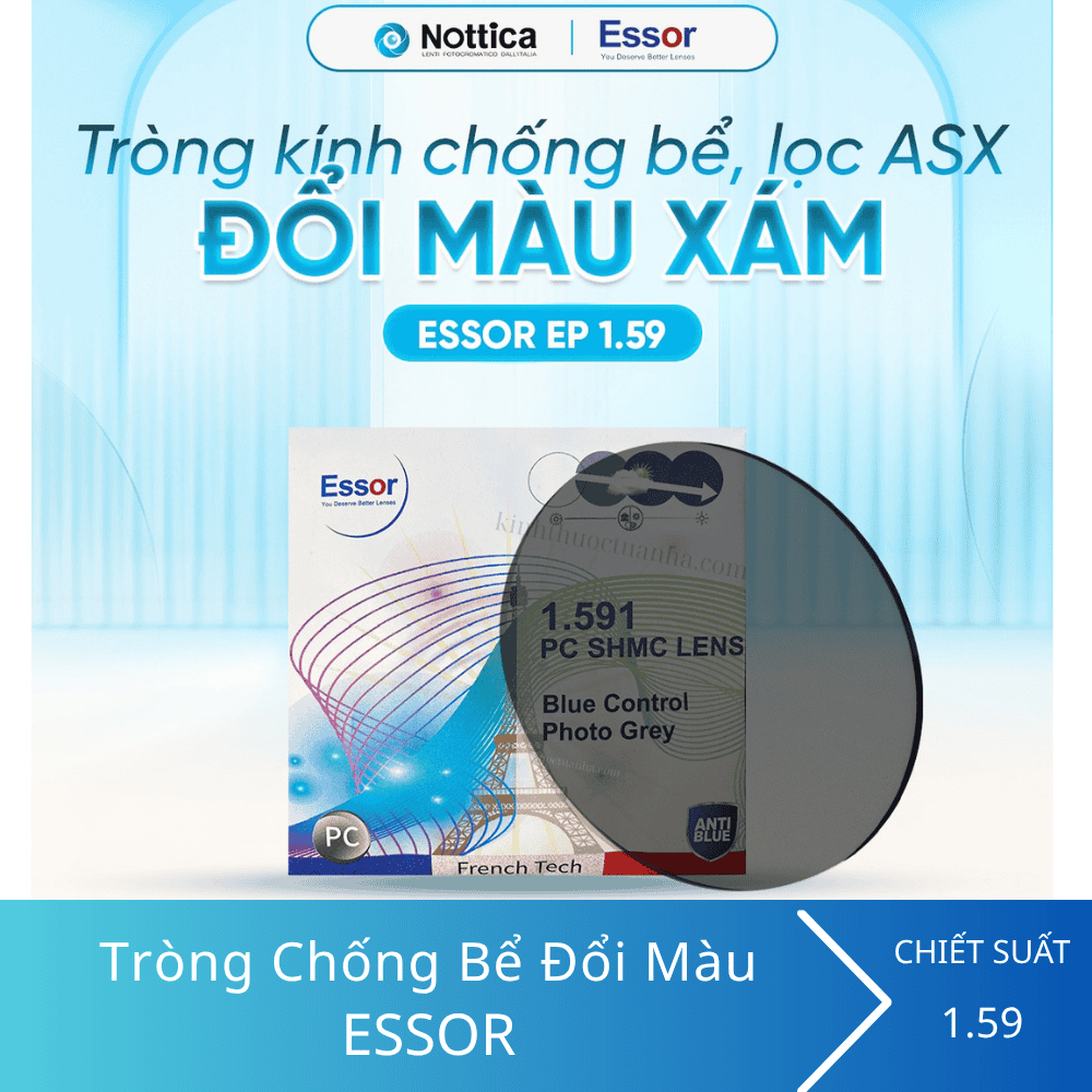 Tròng kính chống bể đổi màu ESSOR 1.59 PC BLUE