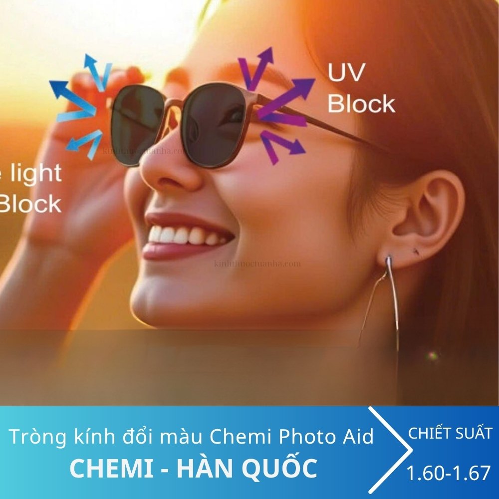 Tròng kính đổi màu Chemi Photo Aid