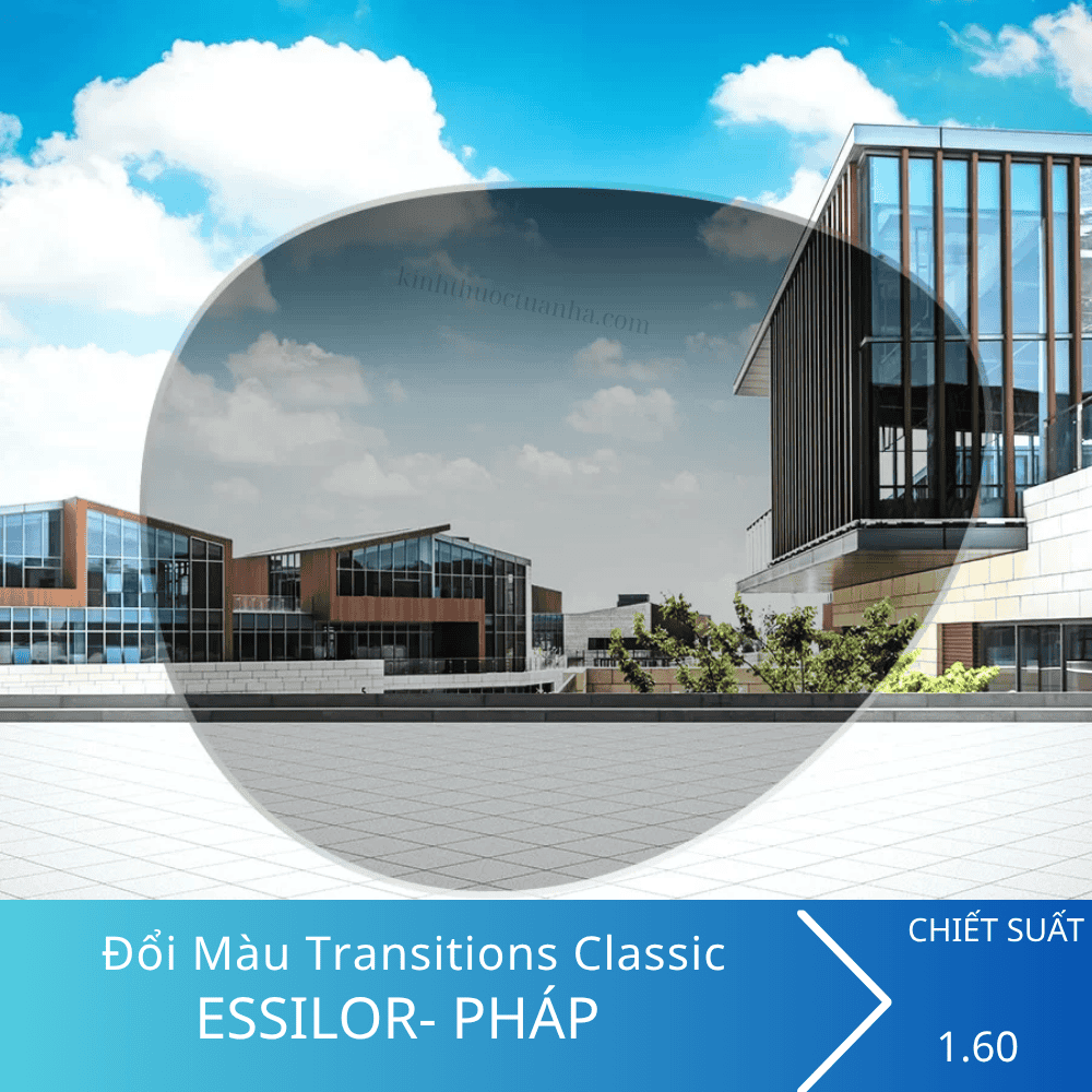 Tròng kính đổi màu Essilor 1.60AS Transitions Classic