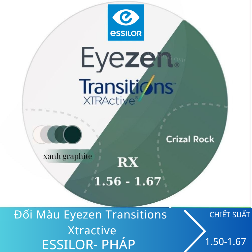 Tròng kính đổi màu Essilor Eyezen Transitions Xtractive 5 Tròng kính đổi màu Essilor Eyezen Transitions Xtractive - Ảnh 3