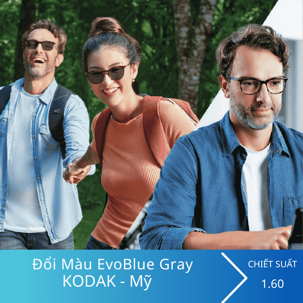 Tròng kính đổi màu KODAK EvoBlue Gray