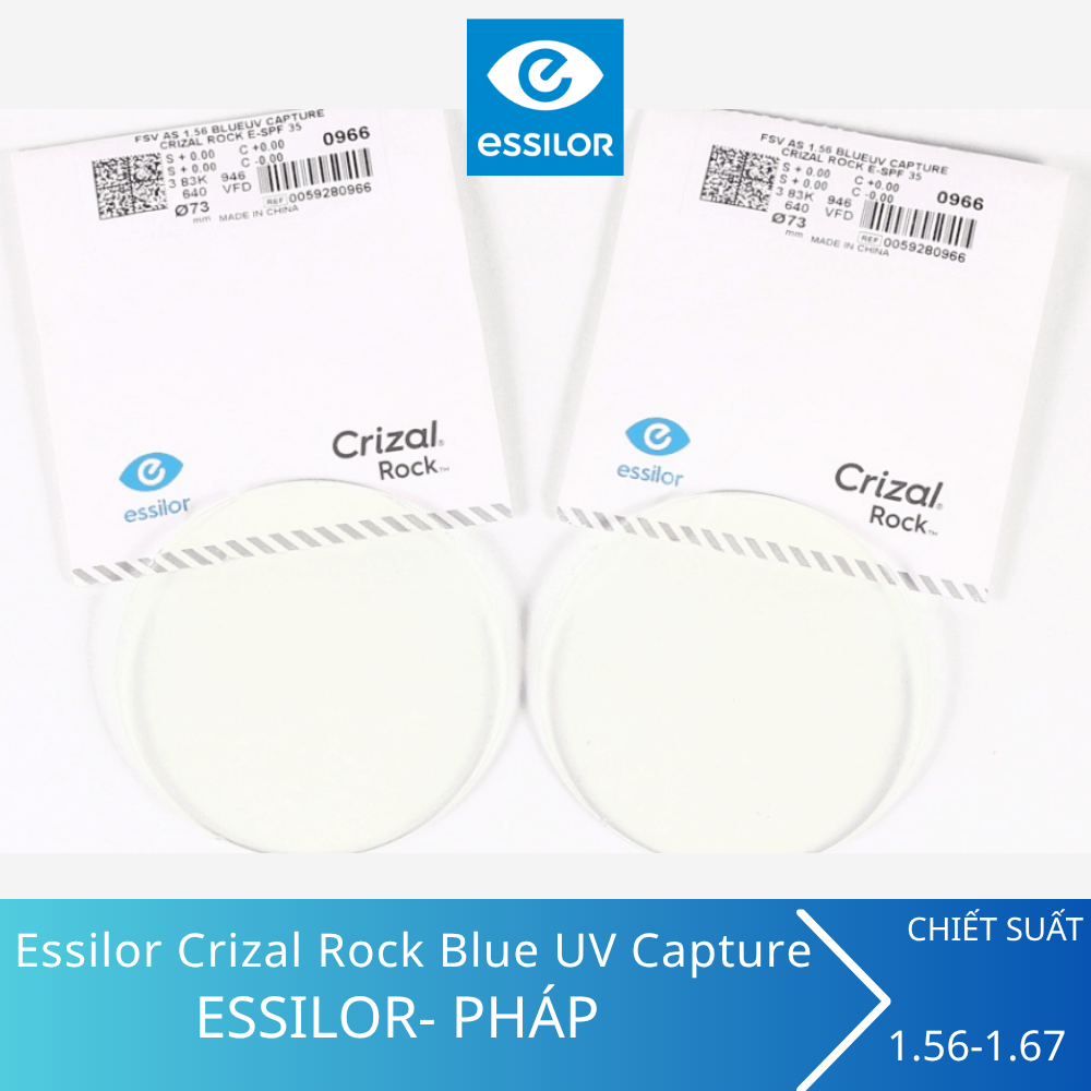 Tròng Kính Essilor – Crizal Rock Blue UV Capture