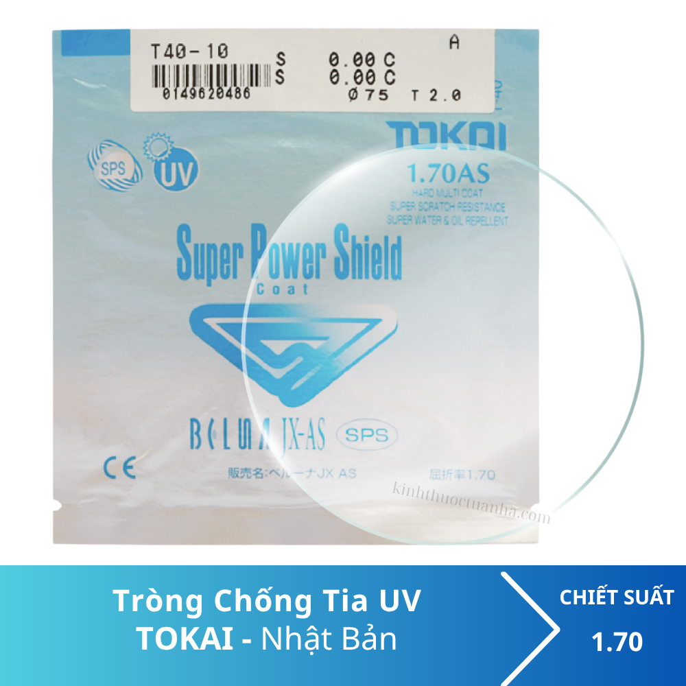 Tròng kính siêu mỏng TOKAI 1.70AS SPS UV400